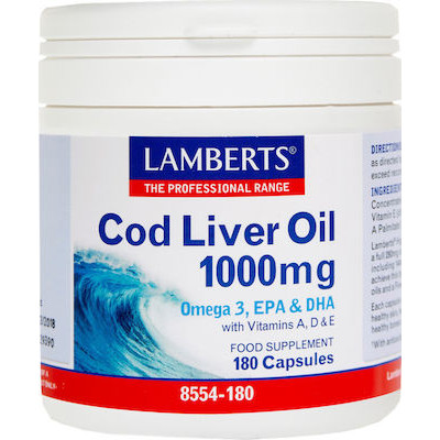 LAMBERTS COD LIVER OIL 1000MG 180CAP