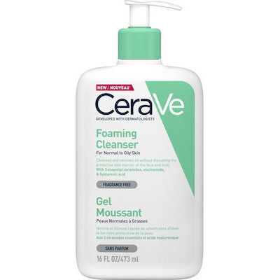 CeraVe Foaming Cleanser Αφρίζον Gel Καθαρισμού για Πρόσωπο και Σώμα με Υαλουρονικό Οξύ, Ceramides και Νιασιναμίδη 473ml