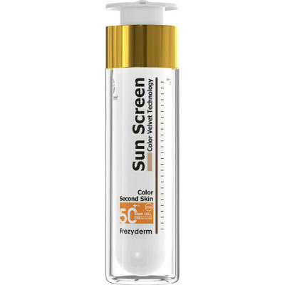 FREZYDERM SECOND SKIN SUNSCREEN VELVET FACE CREAM COLOR SPF50+,  ¬ 50ML