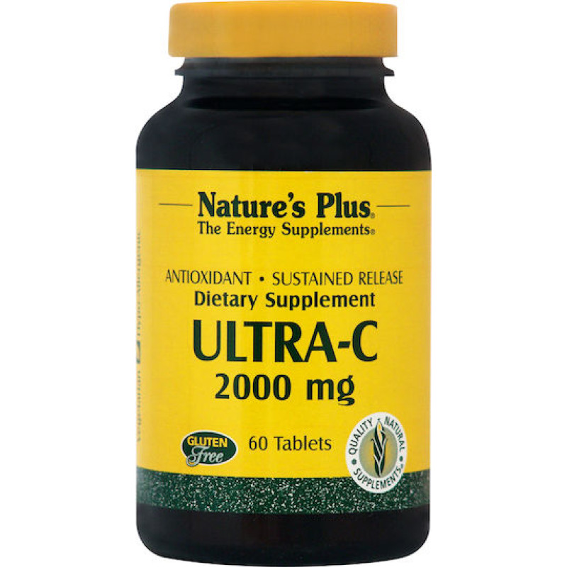 Nature's Plus Ultra C Βιταμίνη για Ενίσχυση του Ανοσοποιητικού, τo Δέρμα & Αντιοξειδωτική δράση 2000mg 60 ταμπλέτες