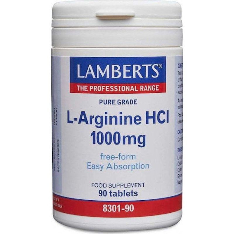 LAMBERTS L ARGININE HCL 1000MG 90TAB