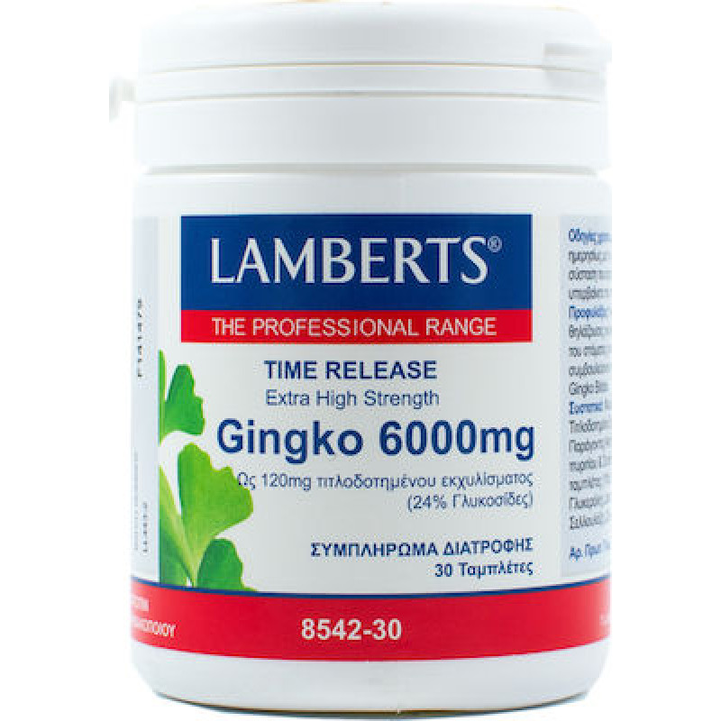 LAMBERTS GINKGO BILOB EXTRAC 6000MG 30T