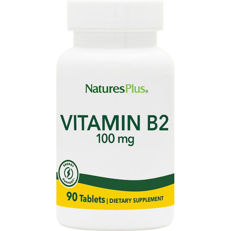 Nature's Plus Vitamin B2 Βιταμίνη για την Υγεία του Νευρικού Συστήματος 100mg 90 ταμπλέτες