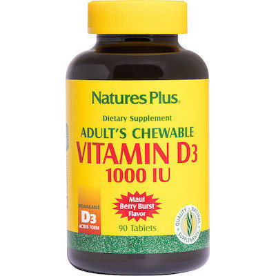 Nature's Plus Adult's Chewable Vitamin D3 1000 IU 90 ταμπλέτες