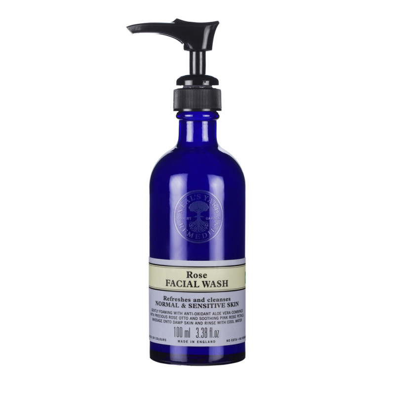 NEAL'S YARD REMEDIES ROSE FACIAL WASH REFRESHES AND CLEANSES NORMAL & SENSITIVE SKIN 100ML