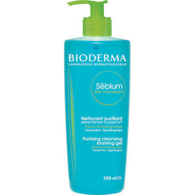 Bioderma Gel Καθαρισμού Sebium Purifying Cleansing Foaming Gel για Λιπαρές Επιδερμίδες 500ml