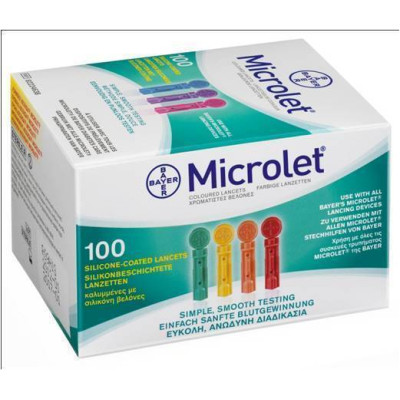 ASCENSIA MICROLET 100 LANCETS COLORED