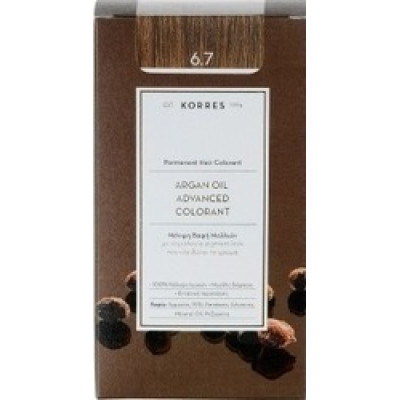 KORRES ARGAN OIL 6.7 ΜΟΝΙΜΗ ΒΑΦΗ ΞΑΝΘΟ KAKAO 75ML