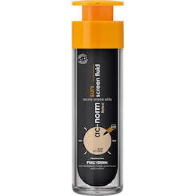 FREZYDERM AC-NORM SUN SCREEN TINTED FLUID SPF50+ ΑΝΤΗΛΙΑΚΗ ΥΓΡΗ ΚΡΕΜΑ MΕ ΑΙΣΘΗΣΗ ΠΟΥΔΡΑΣ 50ml