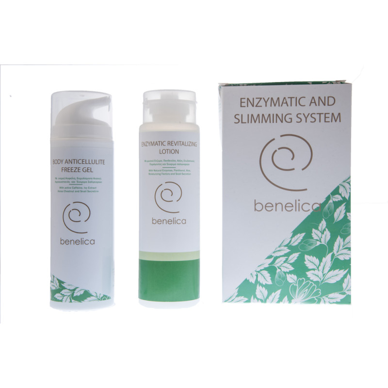 BENELICA ENZYMATIC AND SLIMMING SYSTEM, ENZYMATIC REVITALIZING LOTION 150ml +BODY ANTICELLULITE FREEZE GEL 200 ml