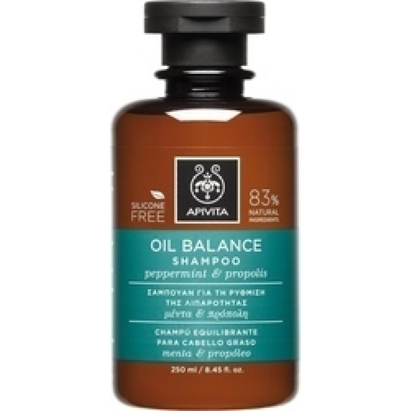 APIVITA OIL BALANCE SHAMPOO ΣΑΜΠΟΥΑΝ ΓΙΑ ΤΗ ΡΥΘΜΙΣΗ ΤΗΣ ΛΙΠΑΡΟΤΗΤΑΣ ΜΕ ΜΕΝΤΑ & ΠΡΟΠΟΛΗ 250ML