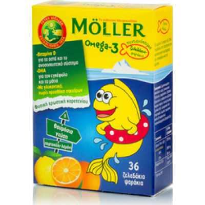 MOLLER’S OMEGA-3 ΖΕΛΕΔΑΚΙΑ ΨΑΡΑΚΙΑ (ΓΕΥΣΗ ΠΟΡΤΟΚΑΛΙ-ΛΕΜΟΝΙ) 36ΤΕΜ
