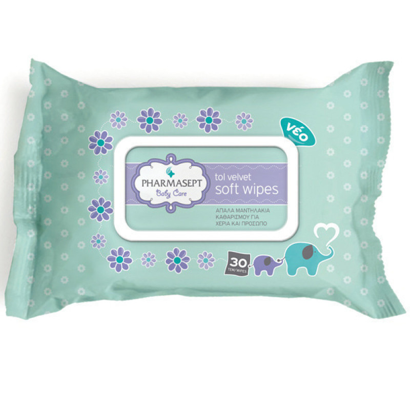 BABYCARE TOL VELVET SOFT WIPES 30TEM