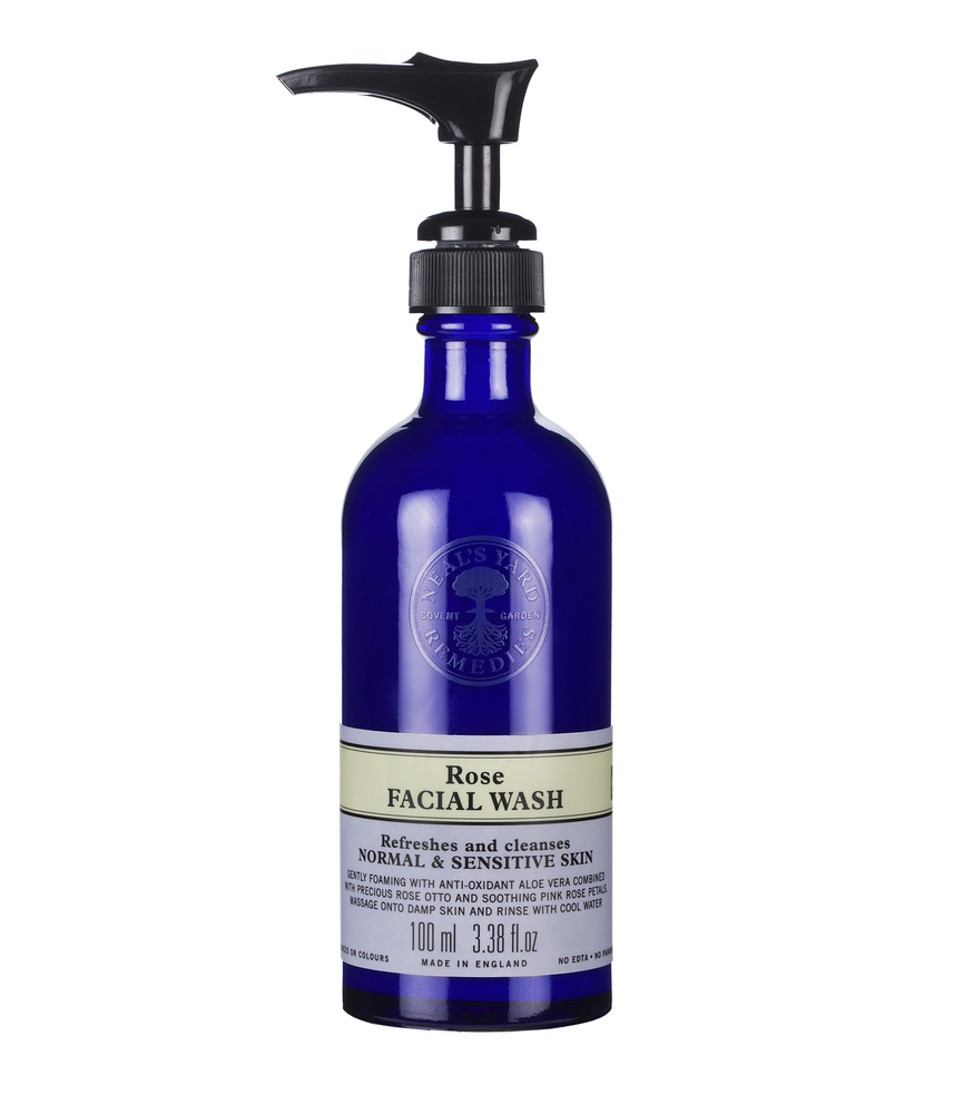 NEAL'S YARD REMEDIES ROSE FACIAL WASH REFRESHES AND CLEANSES NORMAL & SENSITIVE SKIN 100ML